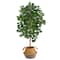 4ft. Ficus Artificial Tree in Boho Chic Handmade Cotton & Jute Gray Woven Planter